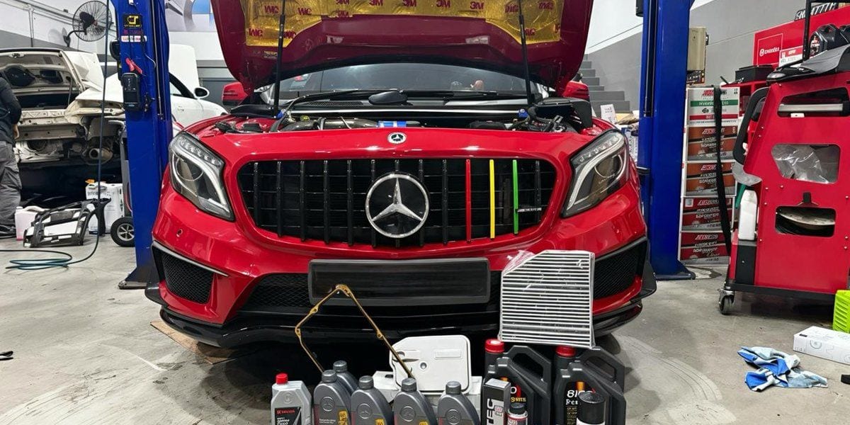 Tyre rotation and underbody checks at JW Motoring Singapore